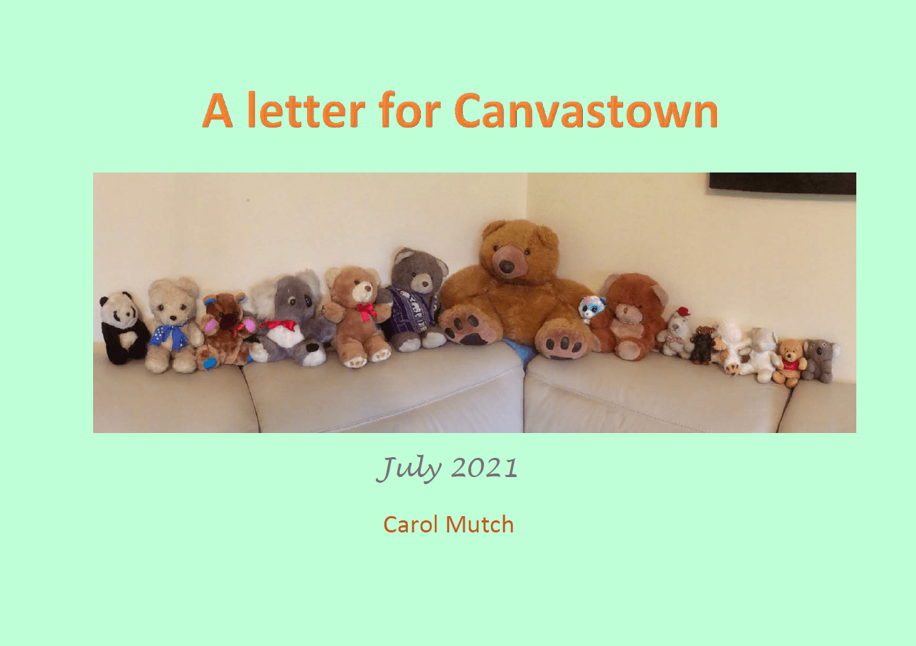 A letter for Canvastown book cover page