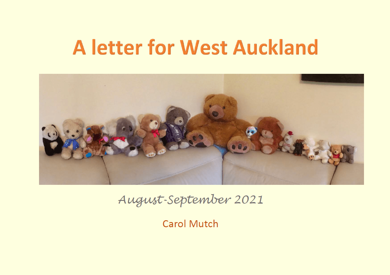 A letter for West Auckland book cover page